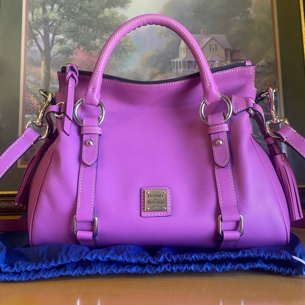 DOONEY & BOURKE SMALL CALF SATCHEL IN RARE COLOR ORCHID VERY RARE BAG !NWT 💜